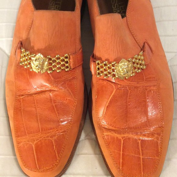 Matteo & Massimo Genuine Alligator Orange Loafer main image 13
